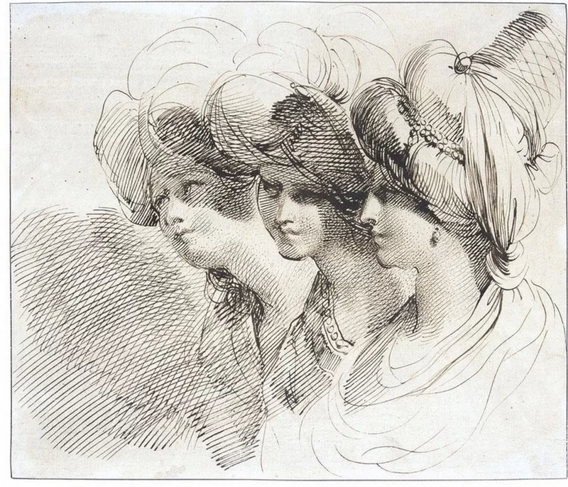Studio di tre donne con turbante